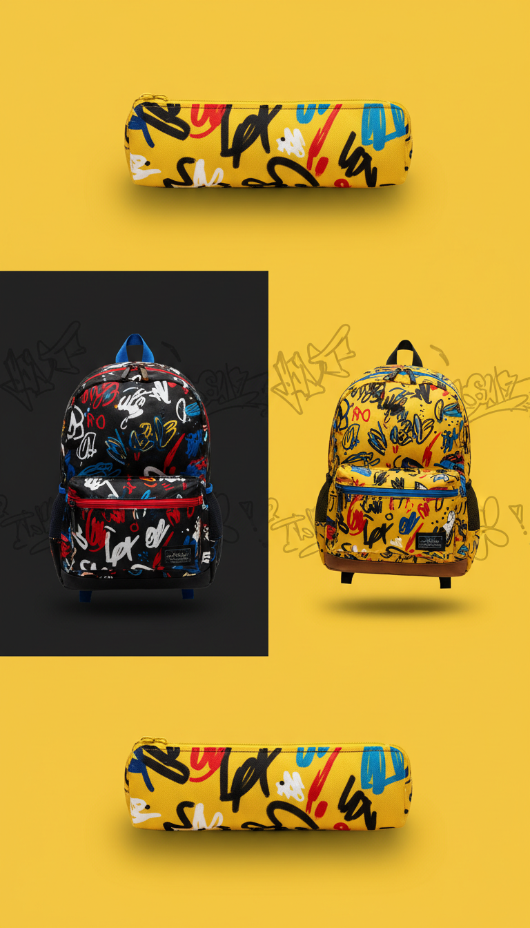 Spraycap Yellow graffiti pencil case